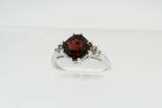 Genuine Garnet & Diamond Ring_image